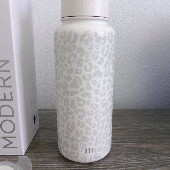 New Simple Modern Retired Leopard Pattern Summit 32 OZ Water Bottle Chug Lid - Picture 8 of 9